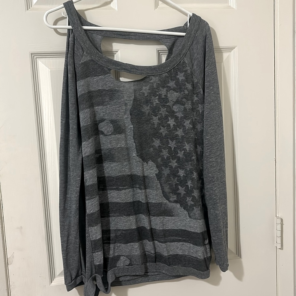 Distressed Grey Long Sleeve Sweater